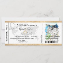 Destinationsbröllop Boarding Pass Santorini Grekla