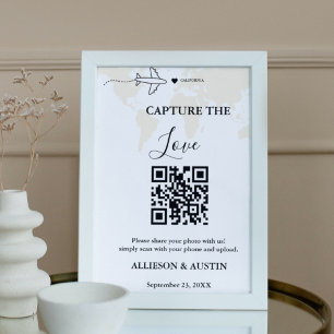 Destinationsbröllop Capture kärlek QR-kod bröllop Poster