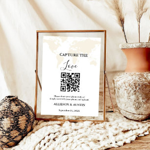 Destinationsbröllop Capture kärlek QR-kod bröllop Poster