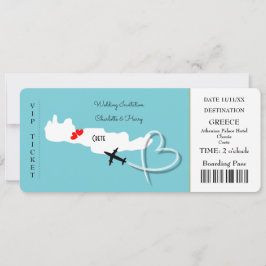 Destinationsbröllop Destination Crete Biljett Inbjudningar