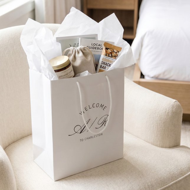 Destinationsbröllop Elegant Vit Välkomstväska (Skapare uppladdad)