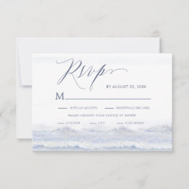 Destinationsbröllop för blå och vit hav OSA kort