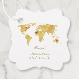 Destinationsbröllop för elegant Guld Gåvor Etiketter
