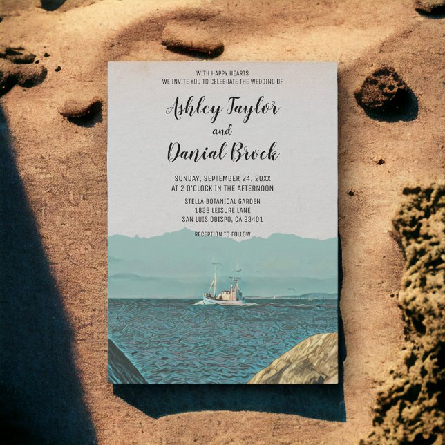 Destinationsbröllop för frakt för segling inbjudningar (Skapare uppladdad)