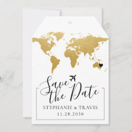 Destinationsbröllop för guld Karta Spara Märkrn Da