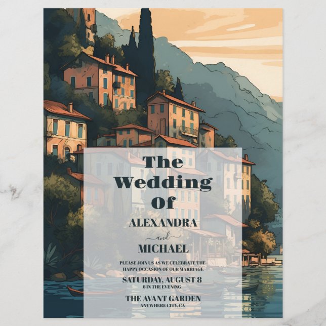 Destinationsbröllop för Italien Sjö Reklamblad (Framsidan)