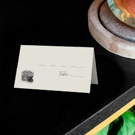 Destinationsbröllop för sommarströ vid kusthavet placeringskort