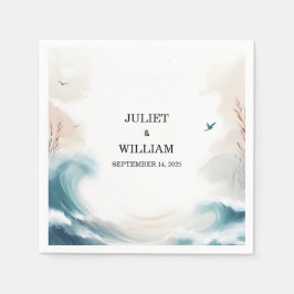 Destinationsbröllop för strutsfåglar i vår sommar pappersservett