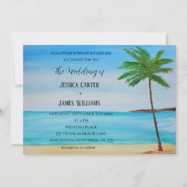 Destinationsbröllop för Tropical Beach Handflatan  Inbjudningar