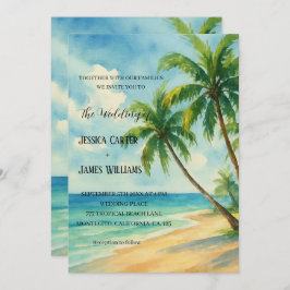 Destinationsbröllop för Tropical Beach Handflatan  Inbjudningar