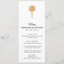 Destinationsbröllop för tropisk strupe Guld Handfl Meny