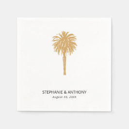 Destinationsbröllop för tropisk strupe Guld Handfl Pappersservett