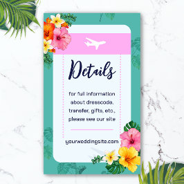 Destinationsbröllop för Tropiskt boardingpass Tilläggskort