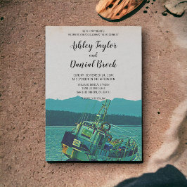 Destinationsbröllop för vintagens fiskefartyg inbjudningar