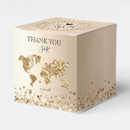 Destinationsbröllop Guld - världskarta över Äventy Presentaskar