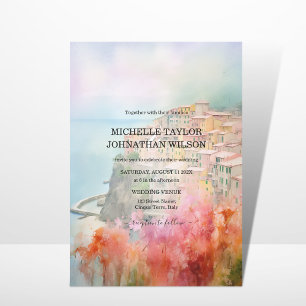 Destinationsbröllop Italien Cinque Terre Watercolo Inbjudningar