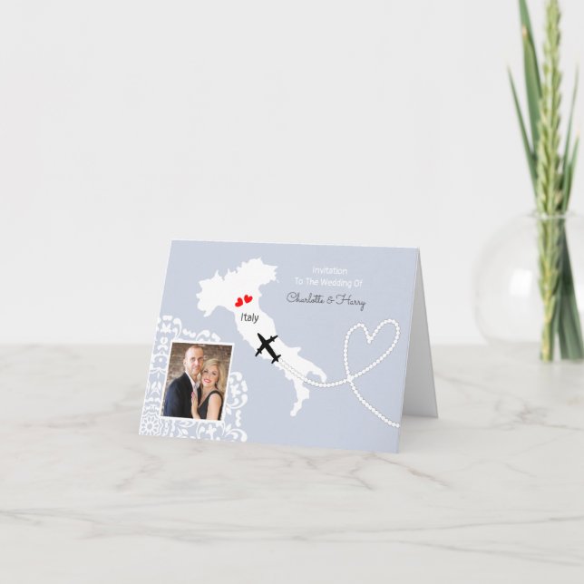 Destinationsbröllop Italien Europa Inbjudan (Framsida)