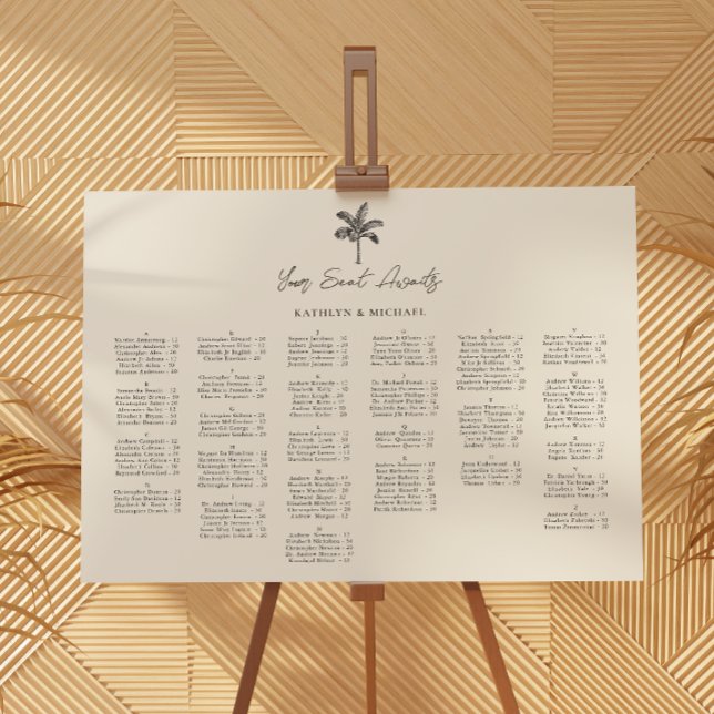 Destinationsbröllop med alfabetiskt säte för handf poster (Skapare uppladdad)