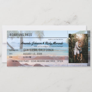Destinationsbröllop med Tropical Beach Handflatan  Inbjudningar