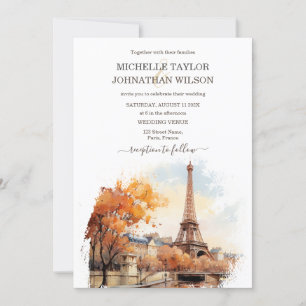 Destinationsbröllop Paris Eiffel Torn Frankrike Inbjudningar