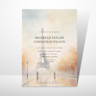 Destinationsbröllop Paris Eiffel Torn Frankrike Inbjudningar