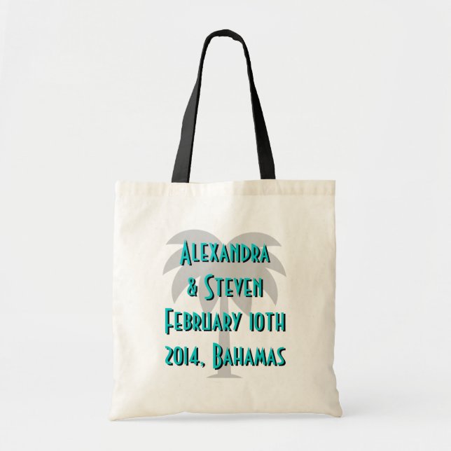 Destinationsbröllop tote bags | Konstruktion för h Tygkasse (Framsidan)