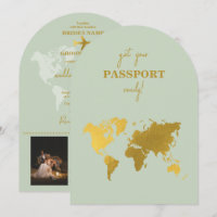Destinationsbröllop World Passport Sage Grönt Guld