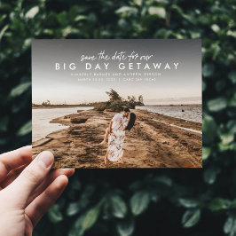 Destinationsbröllopet för stora dagar, spara datum meddelande vykort