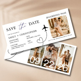 Destinationsbröllopsboardingkortet Flygplan Biljet