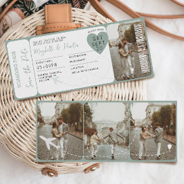 Destinationsbröllopsboardingkortet Flygplan Biljet Inbjudningar