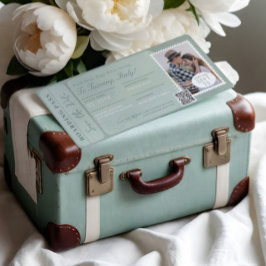 Destinationsbröllopsboardingkortet Flygplan Biljet Inbjudningar