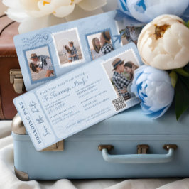 Destinationsbröllopsboardingkortet Flygplan Biljet Inbjudningar