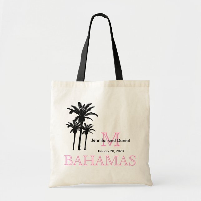 Destinationsbrölloptote bags Bahamas Tygkasse (Framsidan)