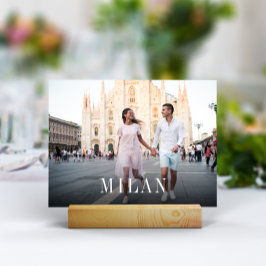 Destinationsfoto för bröllop och Namn Bordsnummer