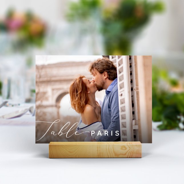 Destinationsfoto för bröllop och Namn Bordsnummer (3.5x5" travel photo table numbers)