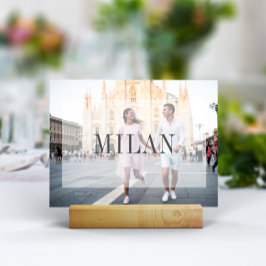 Destinationsfoto för bröllop och Namn Bordsnummer