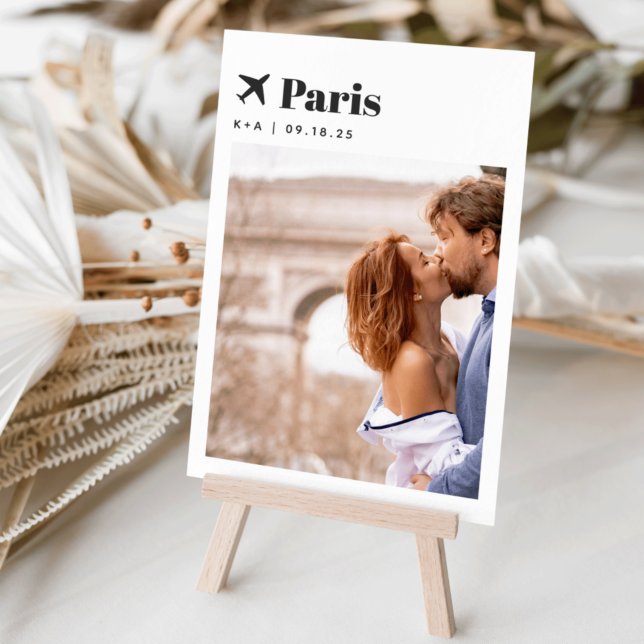 Destinationsfoto för bröllop-resetema och Namn Bordsnummer (3.5x5" travel photo table numbers)