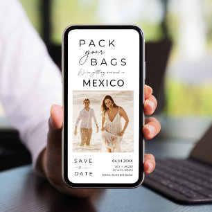 Destinationsfoto för Mexiko Beach Bröllop Spara Datumet