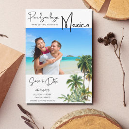 Destinationsfoto för Mexiko Beach Bröllop Spara Datumet