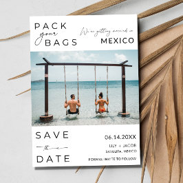 Destinationsfoto för Mexiko Beach Bröllop Spara Datumet