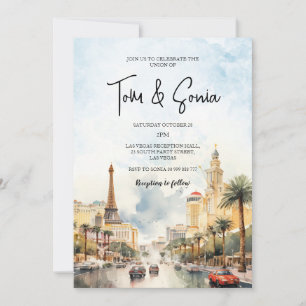 Destinationsinbjudan för Las Vegas liggande Bröllo Inbjudningar