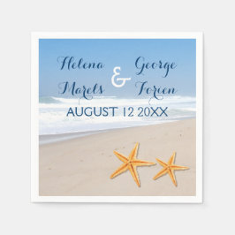 Destinationsmål för Starfish-par sommarstrand bröl Pappersservett