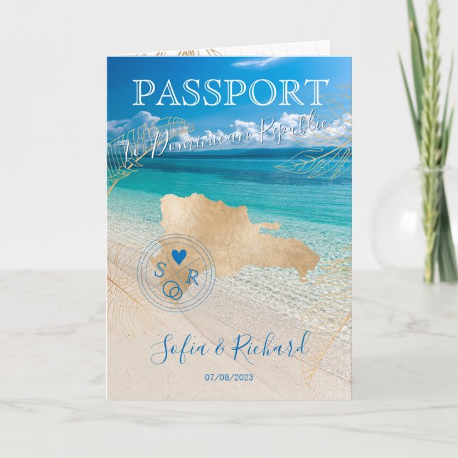 Destinationspass för Dominikanska republiken Bröll Inbjudan (Framsida)