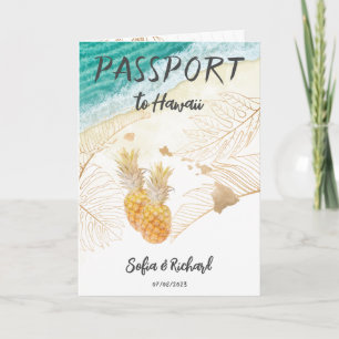 Destinationspass för Hawaii Bröllop World Modern Inbjudan