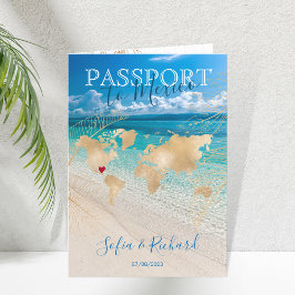 Destinationspass för Mexiko Bröllop World Map Inv. Inbjudan