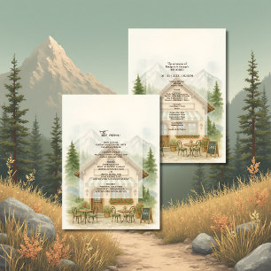 Destinationsprogram för Rustic Mountain bröllop Meny