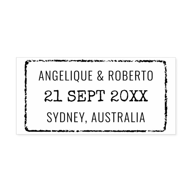 Destinationsresa för Anpassningsbarna Bröllop Pass Stämpel (Tryck)