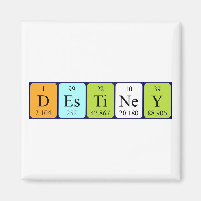 Destiney Periey bord namn magnet (Framsidan)