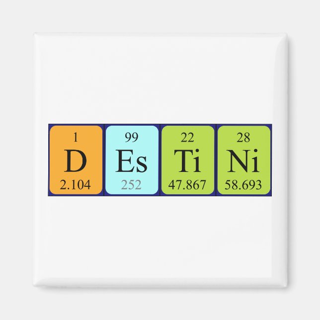 Destini periodisk magnet bord namn (Framsidan)