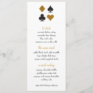Destiny Las Vegas Bröllop Menu Faux Guld Glitter Meny